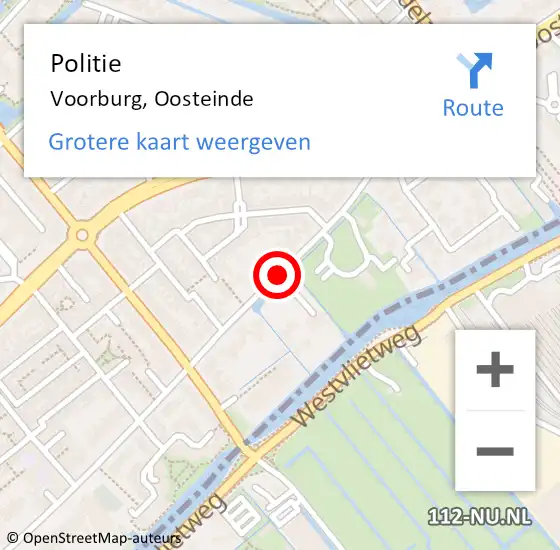 Locatie op kaart van de 112 melding: Politie Voorburg, Oosteinde op 3 januari 2014 18:06