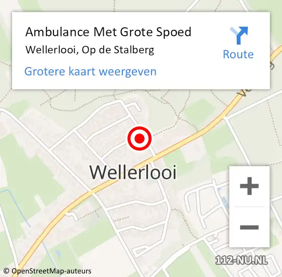 Locatie op kaart van de 112 melding: Ambulance Met Grote Spoed Naar Wellerlooi, Op de Stalberg op 7 december 2016 22:04