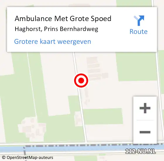 Locatie op kaart van de 112 melding: Ambulance Met Grote Spoed Naar Haghorst, Prins Bernhardweg op 18 september 2013 10:18