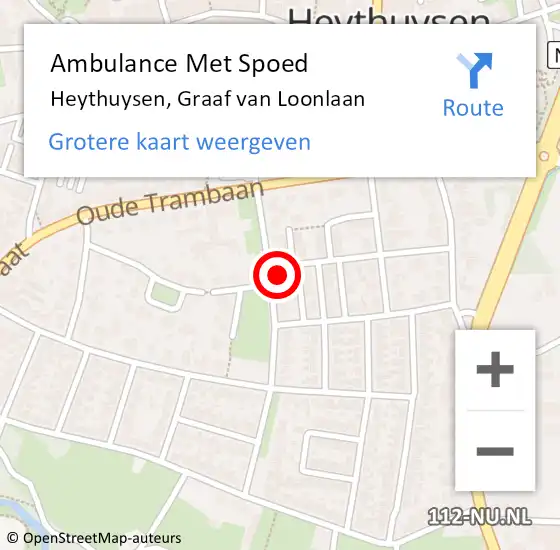 Locatie op kaart van de 112 melding: Ambulance Met Spoed Naar Heythuysen, Graaf van Loonlaan op 8 december 2016 03:04