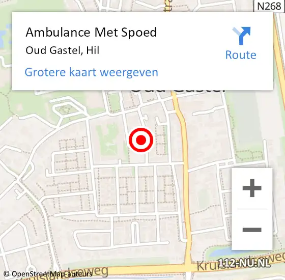 Locatie op kaart van de 112 melding: Ambulance Met Spoed Naar Oud Gastel, Hil op 8 december 2016 03:16