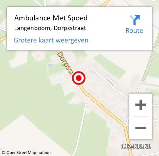 Locatie op kaart van de 112 melding: Ambulance Met Spoed Naar Langenboom, Dorpsstraat op 8 december 2016 03:35