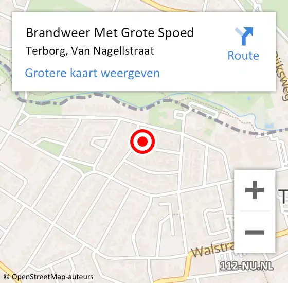 Locatie op kaart van de 112 melding: Brandweer Met Grote Spoed Naar Terborg, Van Nagellstraat op 3 januari 2014 18:26