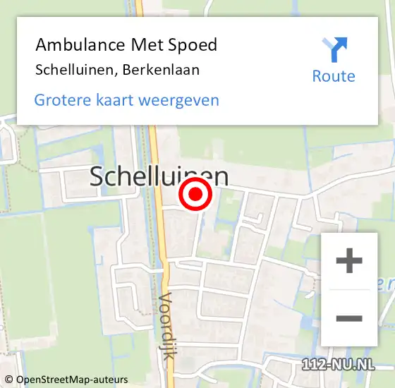 Locatie op kaart van de 112 melding: Ambulance Met Spoed Naar Schelluinen, Berkenlaan op 8 december 2016 07:55