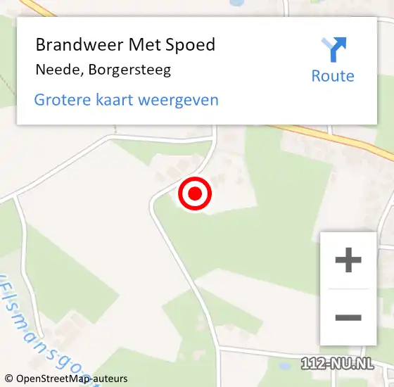 Locatie op kaart van de 112 melding: Brandweer Met Spoed Naar Neede, Borgersteeg op 3 januari 2014 18:38