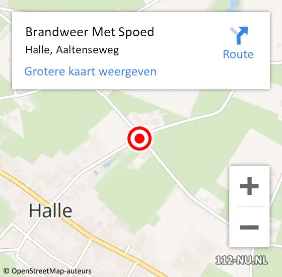 Locatie op kaart van de 112 melding: Brandweer Met Spoed Naar Halle, Aaltenseweg op 3 januari 2014 18:44