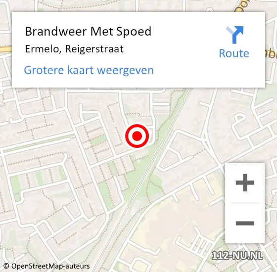 Locatie op kaart van de 112 melding: Brandweer Met Spoed Naar Ermelo, Reigerstraat op 8 december 2016 10:01