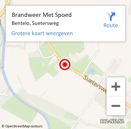 Locatie op kaart van de 112 melding: Brandweer Met Spoed Naar Bentelo, Suetersweg op 3 januari 2014 19:01