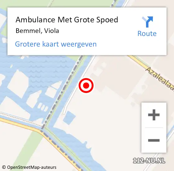 Locatie op kaart van de 112 melding: Ambulance Met Grote Spoed Naar Bemmel, Viola op 8 december 2016 13:12