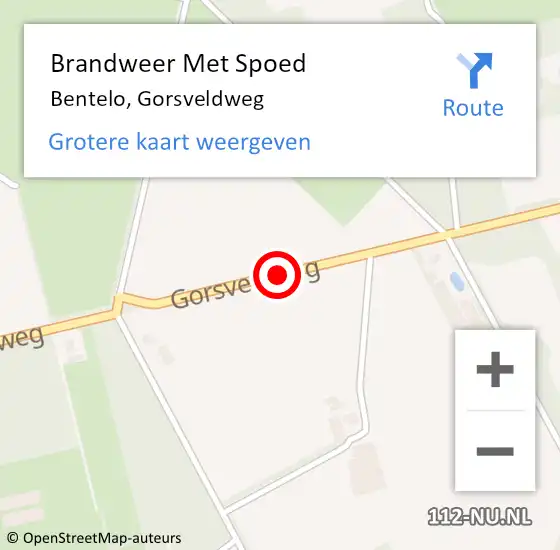 Locatie op kaart van de 112 melding: Brandweer Met Spoed Naar Bentelo, Gorsveldweg op 3 januari 2014 19:02
