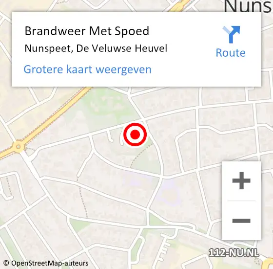 Locatie op kaart van de 112 melding: Brandweer Met Spoed Naar Nunspeet, De Veluwse Heuvel op 3 januari 2014 19:06