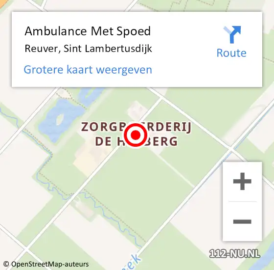 Locatie op kaart van de 112 melding: Ambulance Met Spoed Naar Reuver, Sint Lambertusdijk op 8 december 2016 16:22