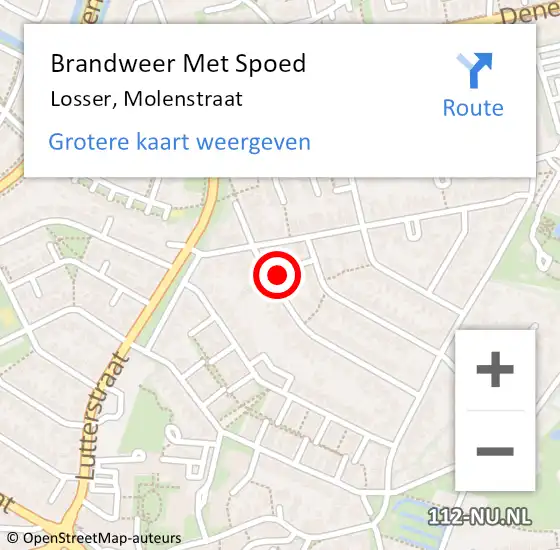 Locatie op kaart van de 112 melding: Brandweer Met Spoed Naar Losser, Molenstraat op 3 januari 2014 19:26