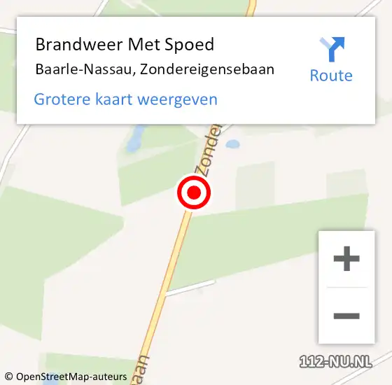 Locatie op kaart van de 112 melding: Brandweer Met Spoed Naar Baarle-Nassau, Zondereigensebaan op 8 december 2016 17:03