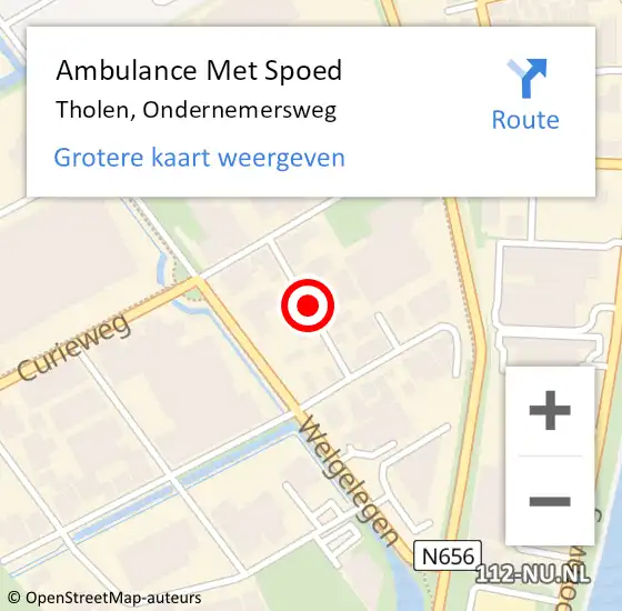 Locatie op kaart van de 112 melding: Ambulance Met Spoed Naar Tholen, Ondernemersweg op 8 december 2016 17:10