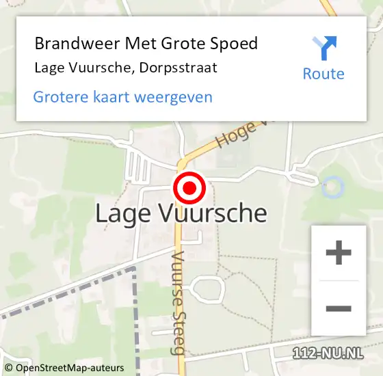 Locatie op kaart van de 112 melding: Brandweer Met Grote Spoed Naar Lage Vuursche, Dorpsstraat op 8 december 2016 18:00