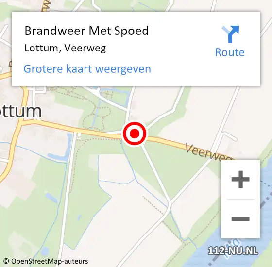 Locatie op kaart van de 112 melding: Brandweer Met Spoed Naar Lottum, Veerweg op 8 december 2016 18:27