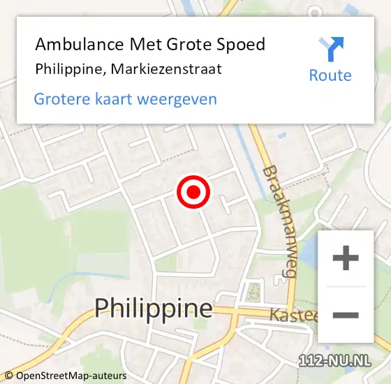 Locatie op kaart van de 112 melding: Ambulance Met Grote Spoed Naar Philippine, Markiezenstraat op 3 januari 2014 19:35