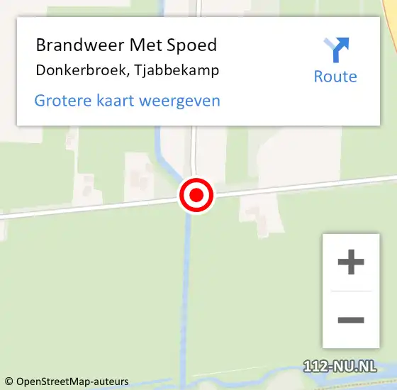 Locatie op kaart van de 112 melding: Brandweer Met Spoed Naar Donkerbroek, Tjabbekamp op 8 december 2016 20:07