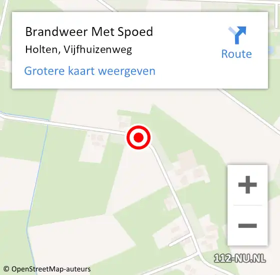 Locatie op kaart van de 112 melding: Brandweer Met Spoed Naar Holten, Vijfhuizenweg op 3 januari 2014 20:02