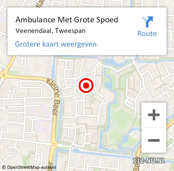 Locatie op kaart van de 112 melding: Ambulance Met Grote Spoed Naar Veenendaal, Tweespan op 9 december 2016 01:53