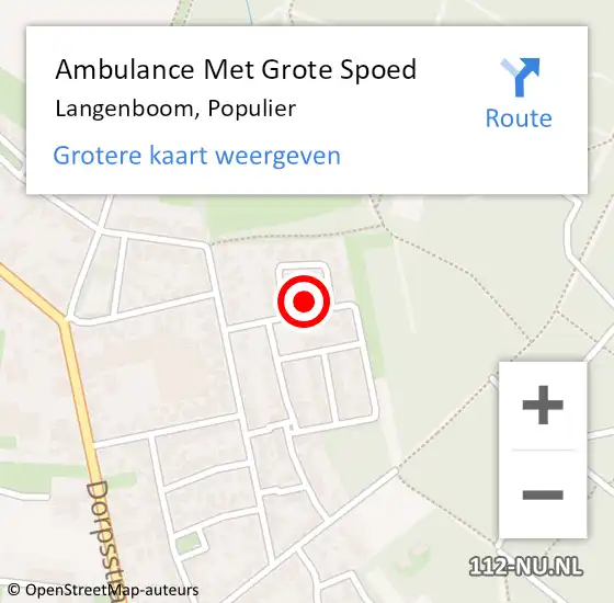 Locatie op kaart van de 112 melding: Ambulance Met Grote Spoed Naar Langenboom, Populier op 9 december 2016 01:57