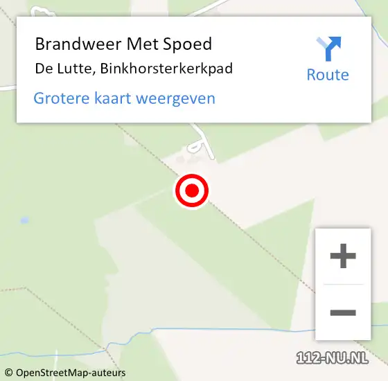 Locatie op kaart van de 112 melding: Brandweer Met Spoed Naar De Lutte, Binkhorsterkerkpad op 3 januari 2014 20:16