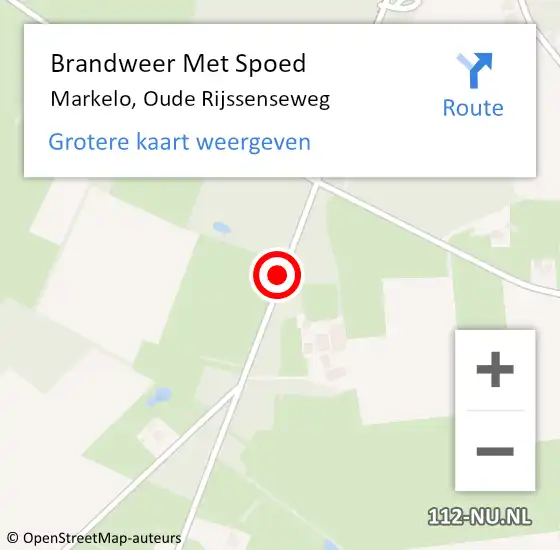 Locatie op kaart van de 112 melding: Brandweer Met Spoed Naar Markelo, Oude Rijssenseweg op 3 januari 2014 20:26