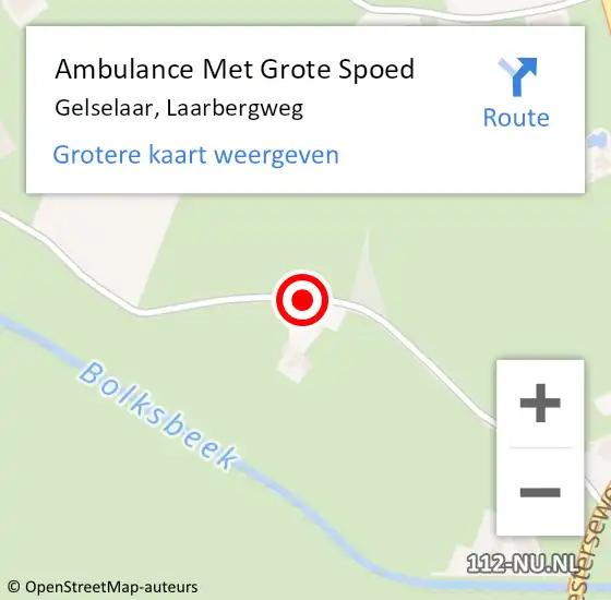 Locatie op kaart van de 112 melding: Ambulance Met Grote Spoed Naar Gelselaar, Laarbergweg op 9 december 2016 08:50