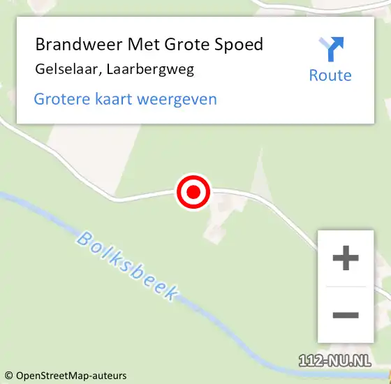 Locatie op kaart van de 112 melding: Brandweer Met Grote Spoed Naar Gelselaar, Laarbergweg op 9 december 2016 08:50