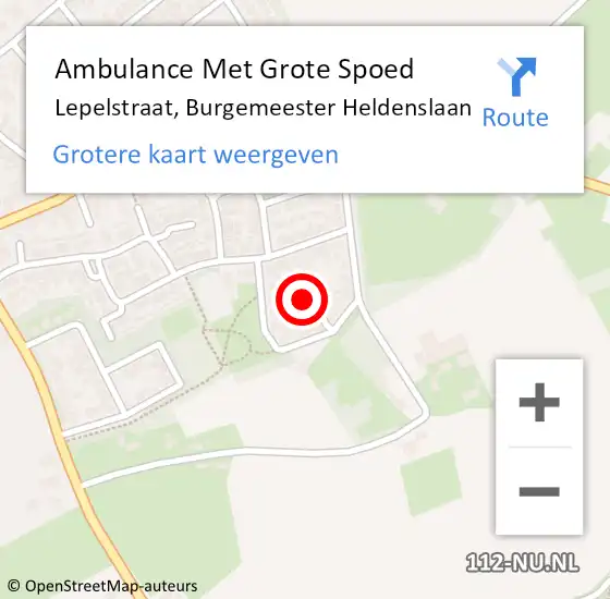 Locatie op kaart van de 112 melding: Ambulance Met Grote Spoed Naar Lepelstraat, Burgemeester Heldenslaan op 9 december 2016 11:18