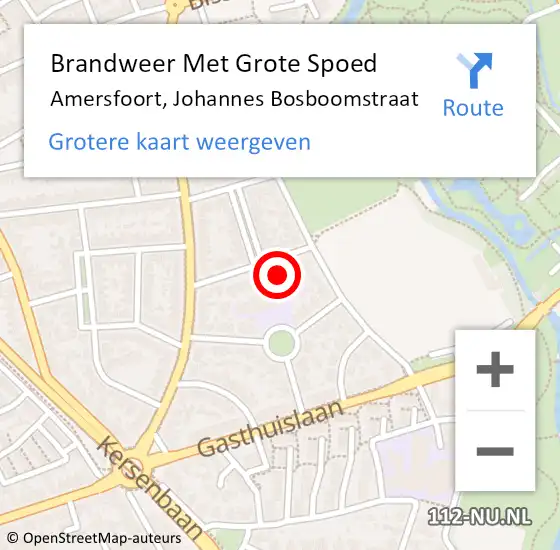 Locatie op kaart van de 112 melding: Brandweer Met Grote Spoed Naar Amersfoort, Johannes Bosboomstraat op 3 januari 2014 21:35