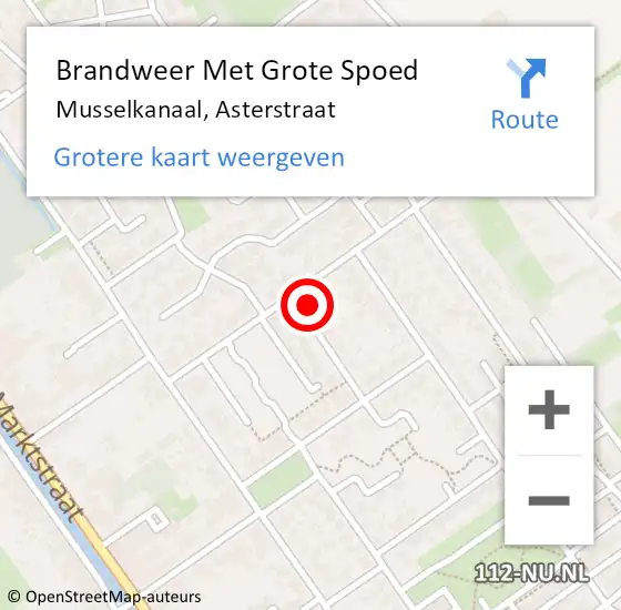 Locatie op kaart van de 112 melding: Brandweer Met Grote Spoed Naar Musselkanaal, Asterstraat op 9 december 2016 16:03