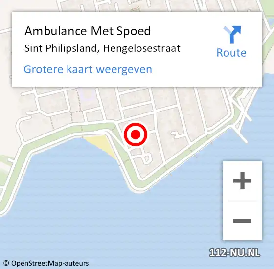 Locatie op kaart van de 112 melding: Ambulance Met Spoed Naar Sint Philipsland, Hengelosestraat op 9 december 2016 17:23