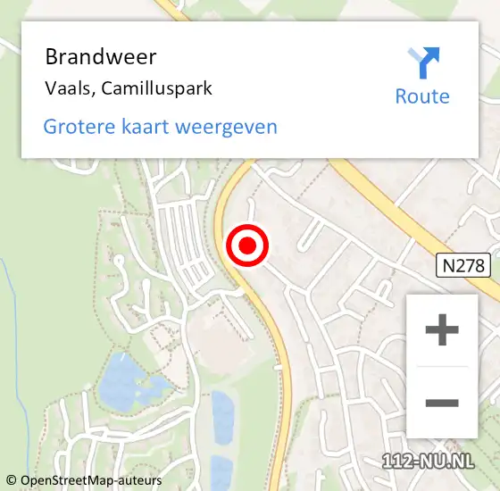 Locatie op kaart van de 112 melding: Brandweer Vaals, Camilluspark op 3 januari 2014 22:25