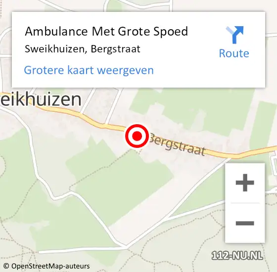 Locatie op kaart van de 112 melding: Ambulance Met Grote Spoed Naar Sweikhuizen, Bergstraat op 3 januari 2014 22:31