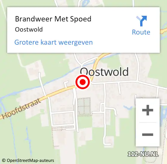 Locatie op kaart van de 112 melding: Brandweer Met Spoed Naar Oostwold op 9 december 2016 22:31