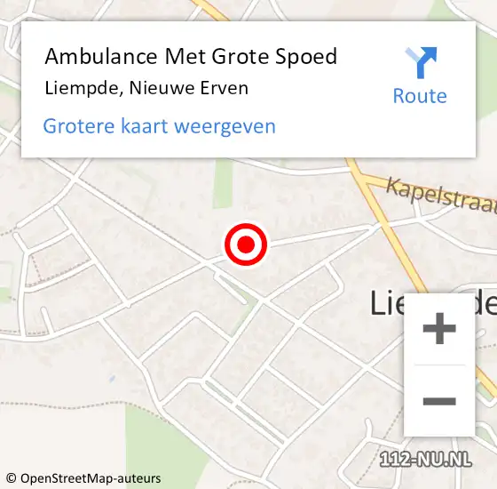 Locatie op kaart van de 112 melding: Ambulance Met Grote Spoed Naar Liempde, Nieuwe Erven op 9 december 2016 23:21