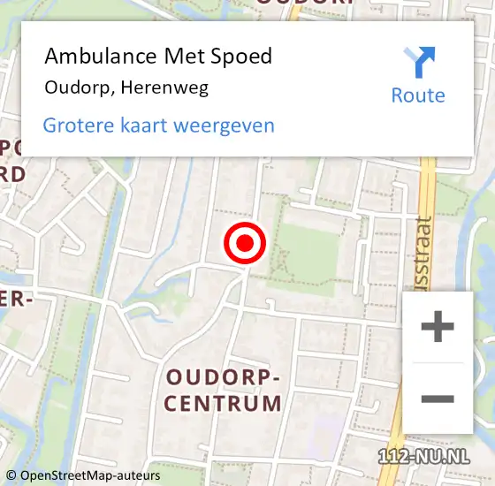 Locatie op kaart van de 112 melding: Ambulance Met Spoed Naar Oudorp, Herenweg op 9 december 2016 23:36