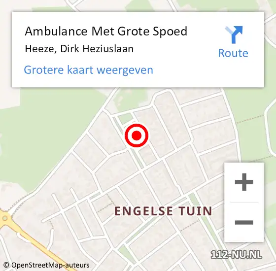 Locatie op kaart van de 112 melding: Ambulance Met Grote Spoed Naar Heeze, Dirk Heziuslaan op 10 december 2016 03:29