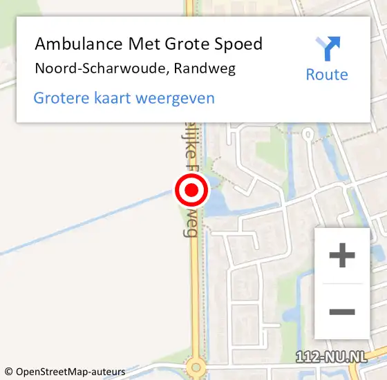 Locatie op kaart van de 112 melding: Ambulance Met Grote Spoed Naar Noord-Scharwoude, Randweg op 10 december 2016 05:22