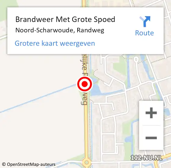 Locatie op kaart van de 112 melding: Brandweer Met Grote Spoed Naar Noord-Scharwoude, Randweg op 10 december 2016 05:22