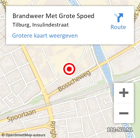 Locatie op kaart van de 112 melding: Brandweer Met Grote Spoed Naar Tilburg, Insulindestraat op 10 december 2016 05:43