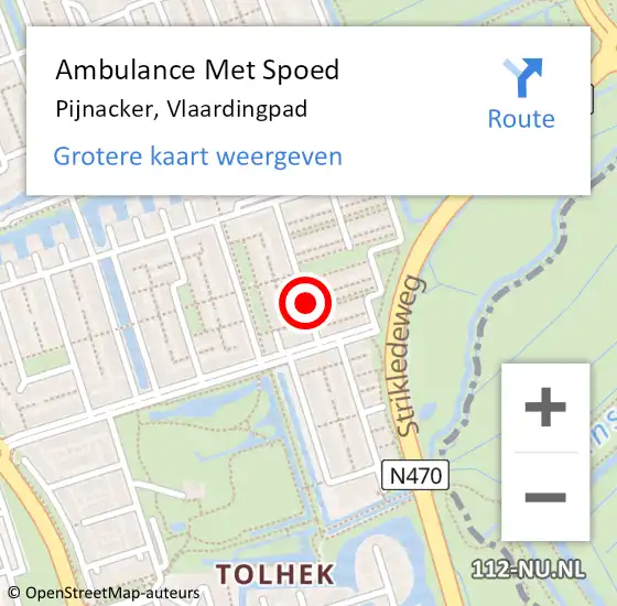 Locatie op kaart van de 112 melding: Ambulance Met Spoed Naar Pijnacker, Vlaardingpad op 10 december 2016 05:54