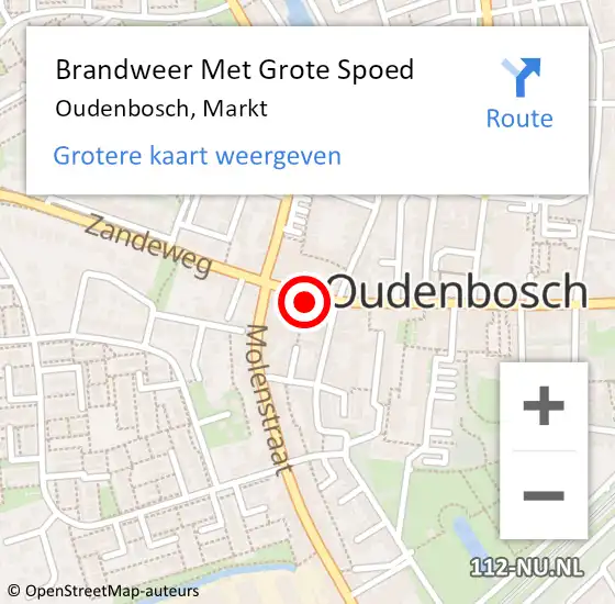 Locatie op kaart van de 112 melding: Brandweer Met Grote Spoed Naar Oudenbosch, Markt op 10 december 2016 10:32