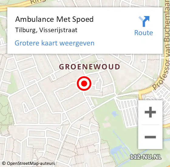 Locatie op kaart van de 112 melding: Ambulance Met Spoed Naar Tilburg, Visserijstraat op 3 januari 2014 23:39