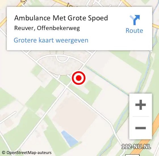 Locatie op kaart van de 112 melding: Ambulance Met Grote Spoed Naar Reuver, Offenbekerweg op 10 december 2016 14:24