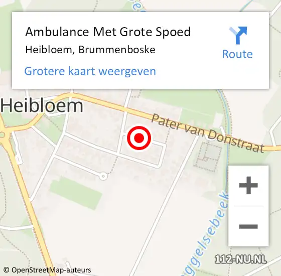 Locatie op kaart van de 112 melding: Ambulance Met Grote Spoed Naar Heibloem, Brummenboske op 4 januari 2014 00:06