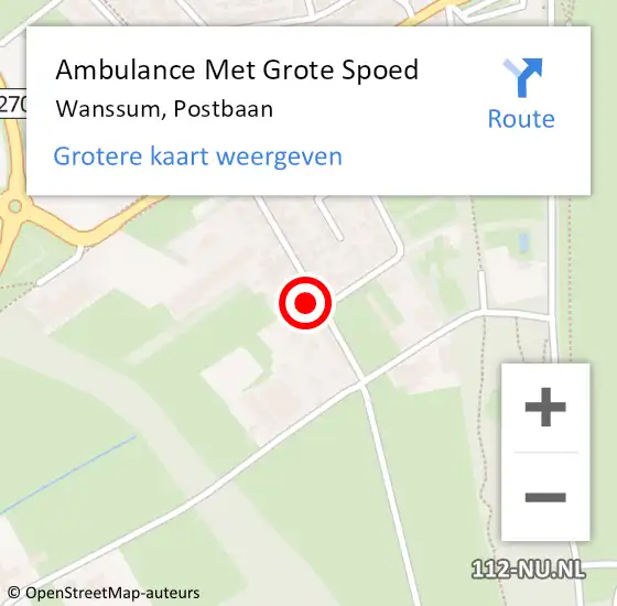 Locatie op kaart van de 112 melding: Ambulance Met Grote Spoed Naar Wanssum, Postbaan op 10 december 2016 15:19