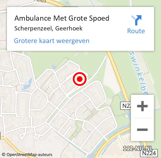 Locatie op kaart van de 112 melding: Ambulance Met Grote Spoed Naar Scherpenzeel, Geerhoek op 10 december 2016 15:42